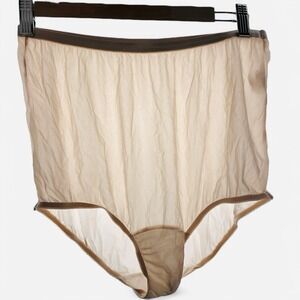 Vintage‎ Cabernet Granny Panties Mushroom Nude Beige Sz 9 48 Silky Sheer Nylon